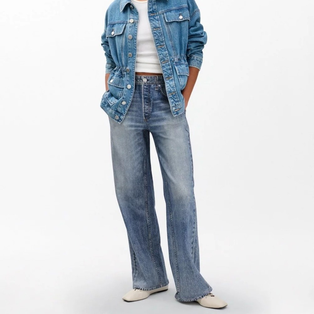Rag & Bone | NWOT Miramar 100% Cotton Terry Wide Leg Sweatpant Jeans in Blue
